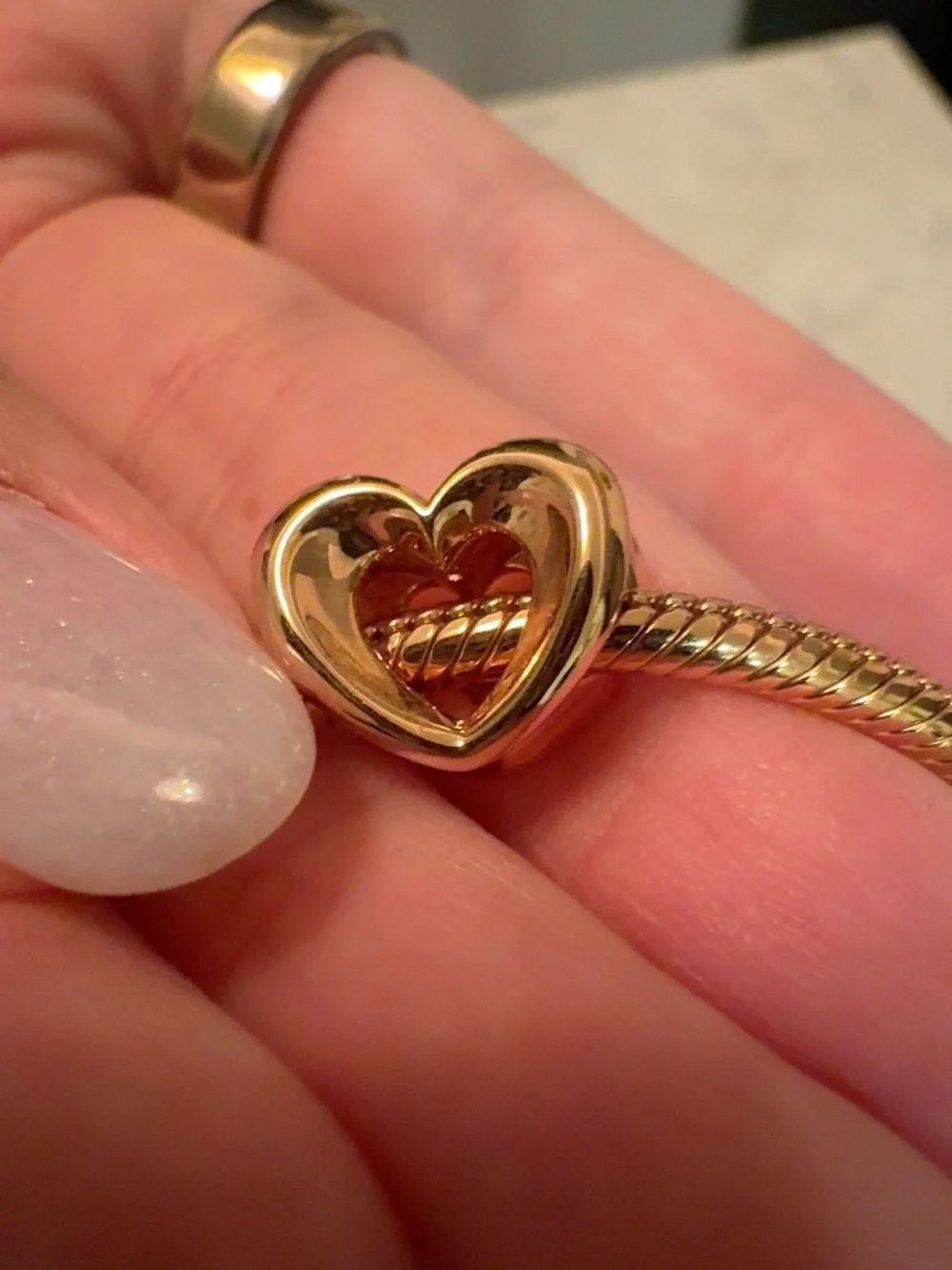 Pandora Rose Gold Heart Slider Bracelet Unworn w/ Box